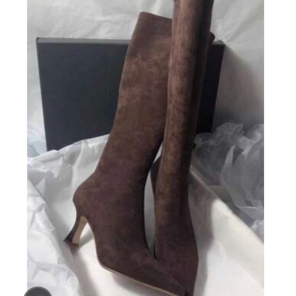 Suede Pointed Toe Boots
